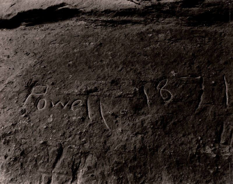 Carving in Music Temple, Glen Canyon (Powell Inscription)
