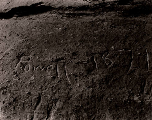 Carving in Music Temple, Glen Canyon (Powell Inscription)