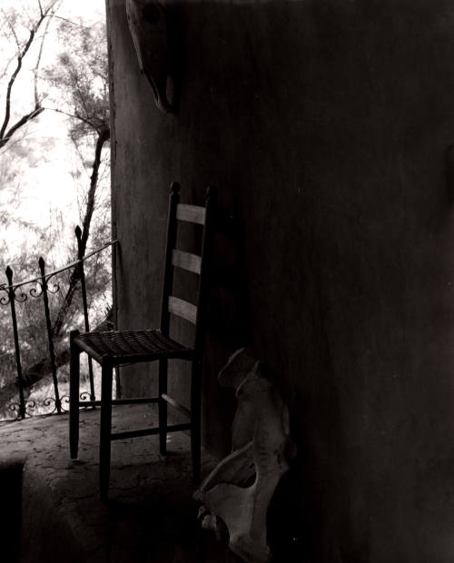 Untitled (Chair and bones under Portal), New Mexico