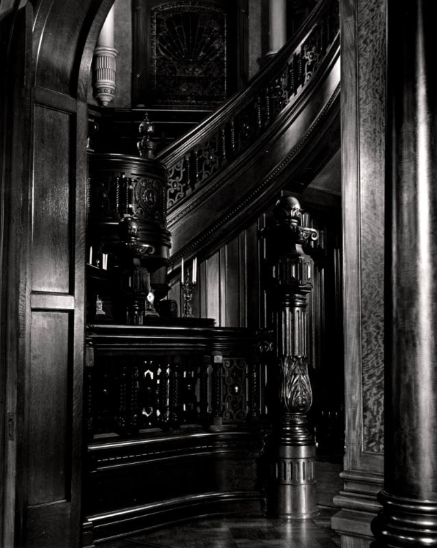 Staircase of Bishops Palace in Galveston, Texas