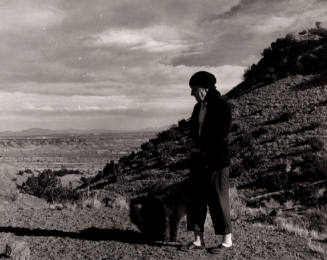 Untitled (Georgia O'Keeffe with Chow dog)
