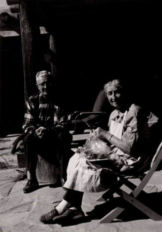 O'Keeffe's Sister, Kathryn with Husband at Ghost Ranch, New Mexico