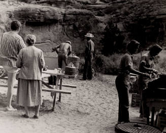 The Cooks Busy at Breakfast Cooking as the Party Hungrily Waits, Glen Canyon