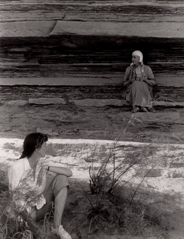Tish Frank and Georgia Wait at Hite, Utah, While the Boats are Being Inflated for the Trip Through Glen Canyon