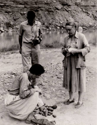 Untitled (Doris Bry, Eliot Porter, Georgia O'Keeffe at Glen Canyon with rocks)
