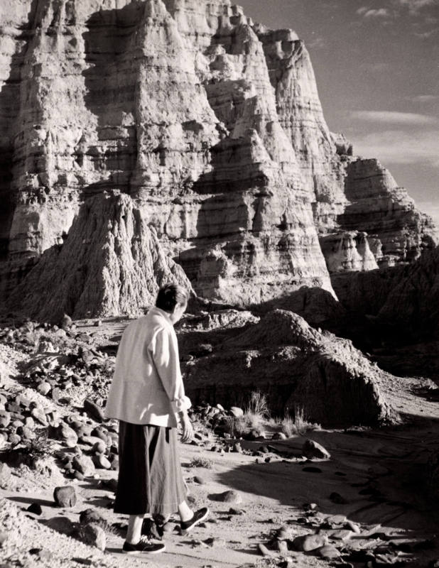Georgia O'Keeffe at the White Place Near Abiquiu, New Mexico