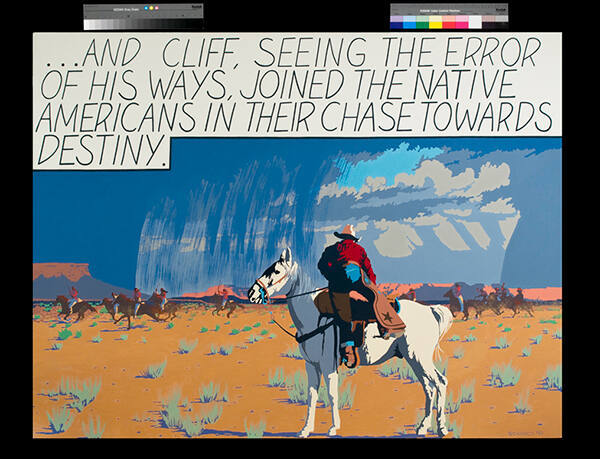Billy Schenck, Cliff, June 1990, oil on canvas, 50 1/2 × 66 1/2 × 1/2 in. Collection of the New…