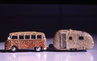 Carol Sarkisian, Deluxe Samba Pulling Bambi, 2005, found objects glass beads, gold leaf, silver…