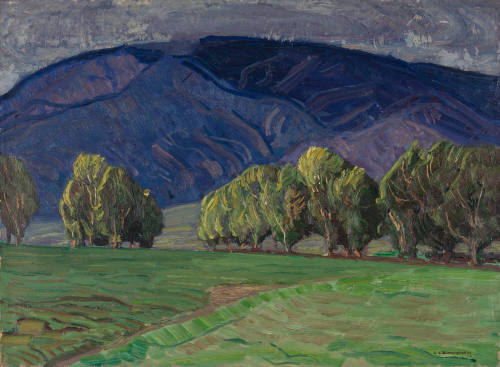 Untitled (trees and blue mountains)