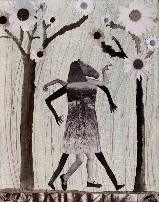 Horse Woman in the Forest (with Flowers)