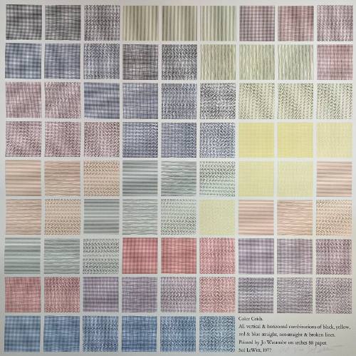 Color Grids, All Vertical And Horizontal Combinations Of Black, Yellow, Red And Blue, Straight, Not Straight And Broken Lines