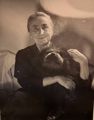 Untitled (Georgia O'Keeffe holding her dog)
