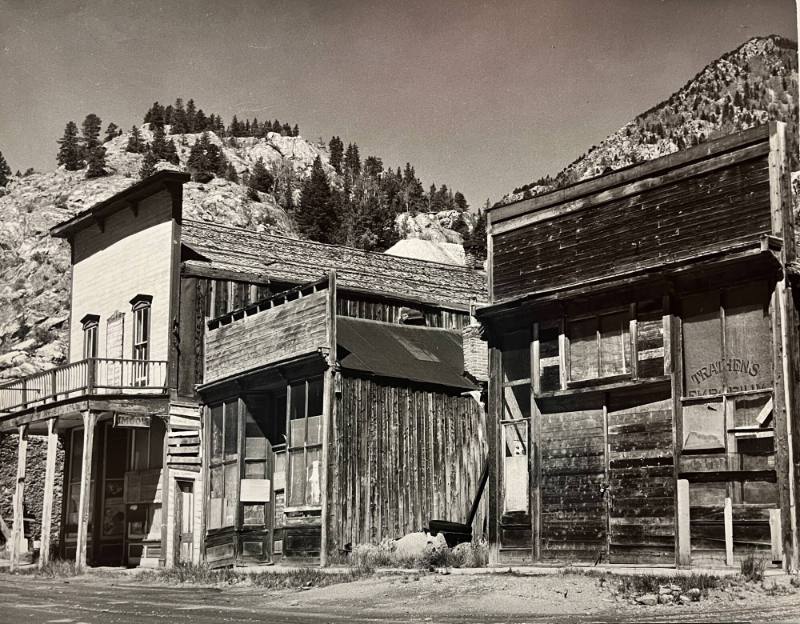 Empty Buildings on the Main Street of the Ghost Town of Silver Plume, Colorado