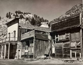 Empty Buildings on the Main Street of the Ghost Town of Silver Plume, Colorado