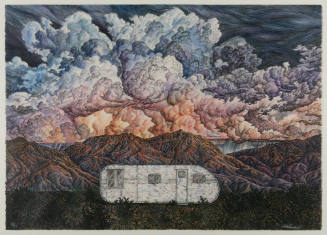 Delmas Howe, Trailer Home, 1992, color lithograph, 29 3/8 x 41 ¾ in. Collection of the New Mexi…