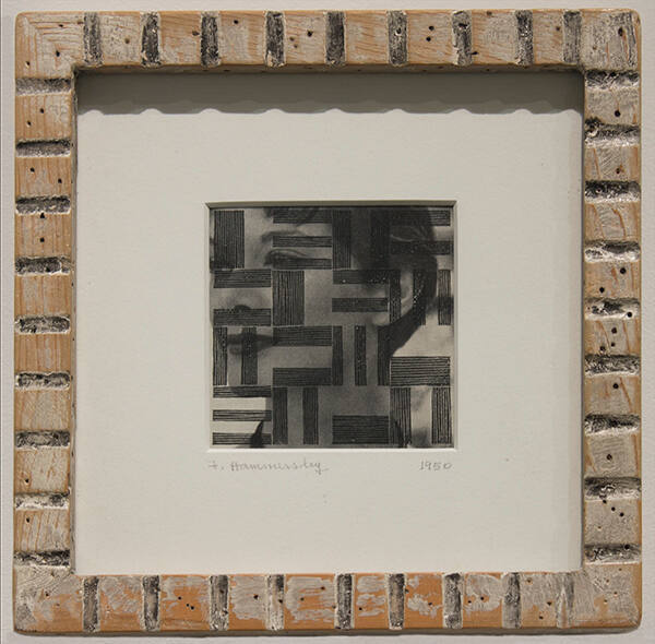 Frederick Hammersley, Scene 3/face stage 3, 1950, lithograph, 3 x 3 in. Collection of the New M…
