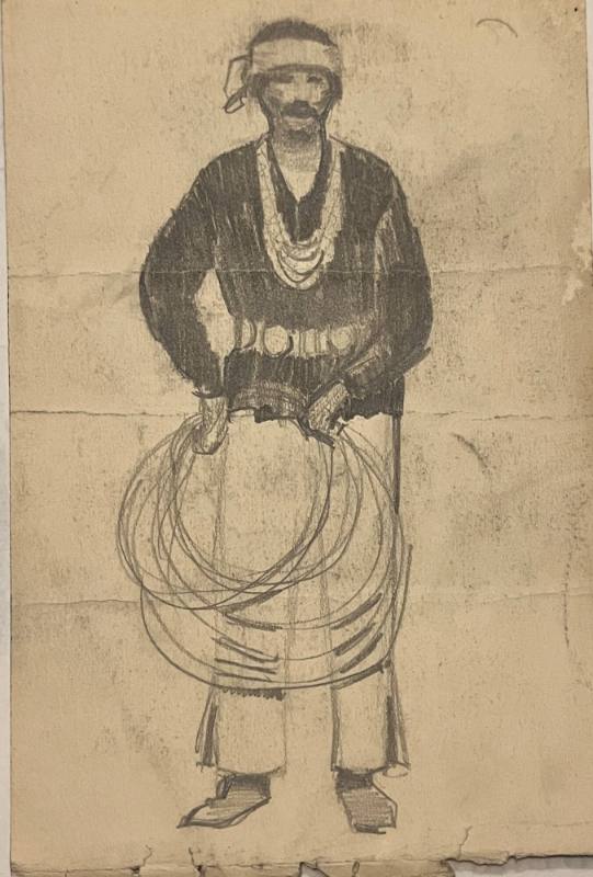 Navajo Man with Rope