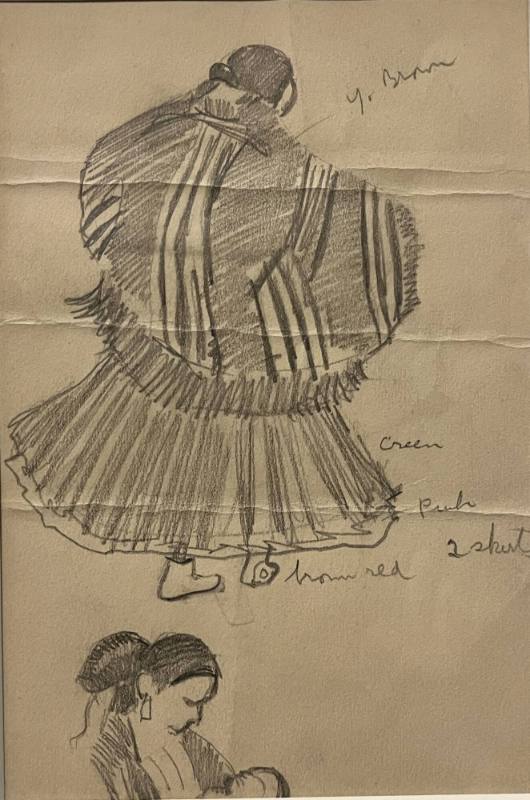 Indian Woman Walking Away and Woman with Baby