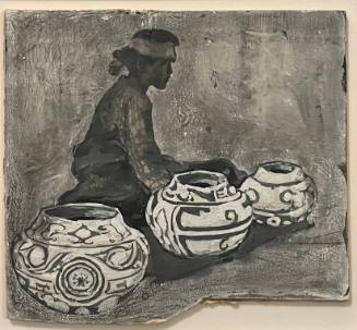 Seated Indian Man with Three Pots