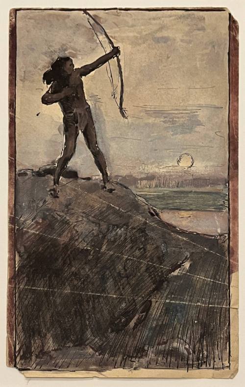 Indian Archer at Sundown