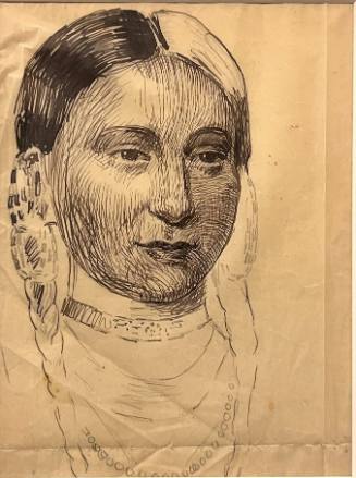 Indian Woman's Head with Braids