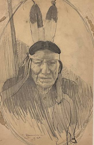 Male Indian Head with Two Feathers-South Dakota