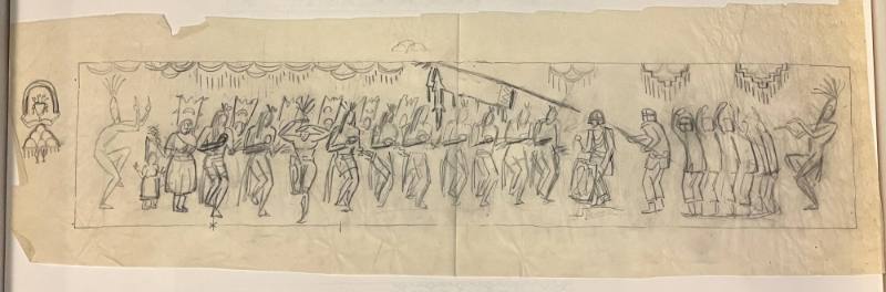 Untitled (Sketch for La Fonda Hotel