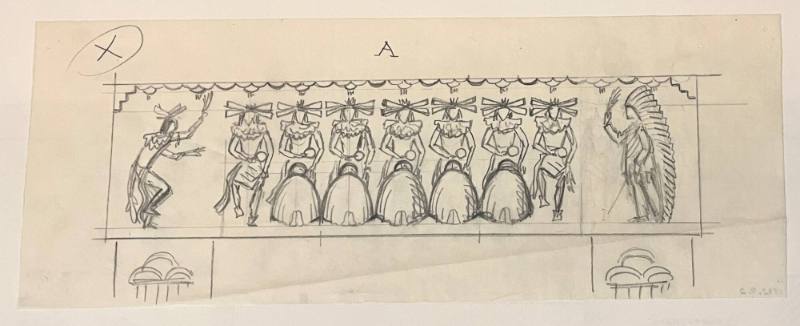 Untitled (Sketch for La Fonda Hotel)