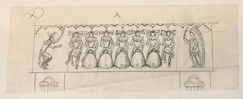 Untitled (Sketch for La Fonda Hotel)