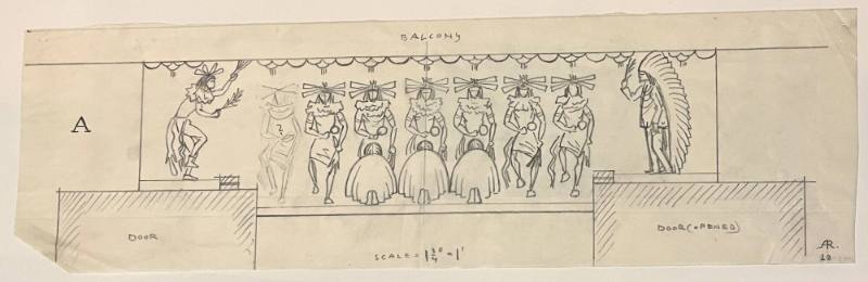 Untitled (Sketch for La Fonda Hotel)