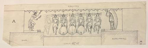 Untitled (Sketch for La Fonda Hotel)