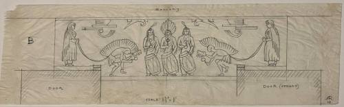 Untitled (Sketch for La Fonda Hotel)