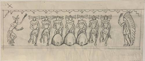 Untitled (Sketch for La Fonda Hotel)