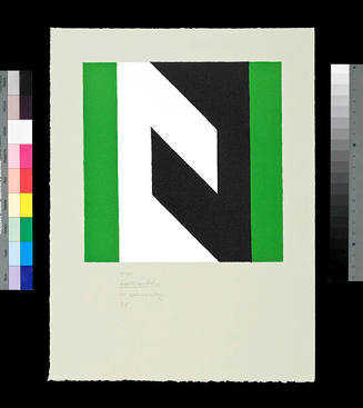 Frederick Hammersley, Light switch, 1988, lithograph, 8 x 8 in. Collection of the New Mexico Mu…