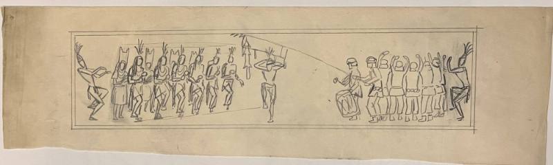 Untitled (Sketch for La Fonda Hotel)