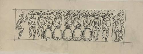 Untitled (Sketch for La Fonda Hotel)