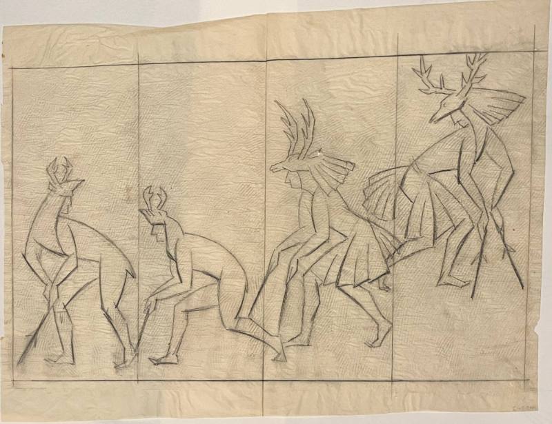 Untitled (Sketch for La Fonda Hotel)