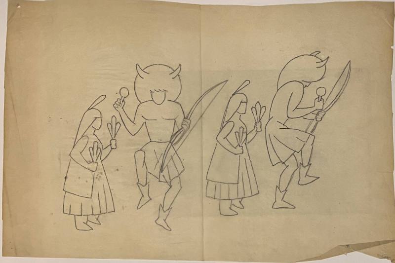 Untitled (Sketch for La Fonda Hotel)