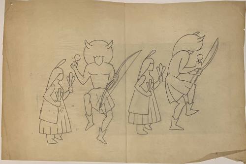 Untitled (Sketch for La Fonda Hotel)