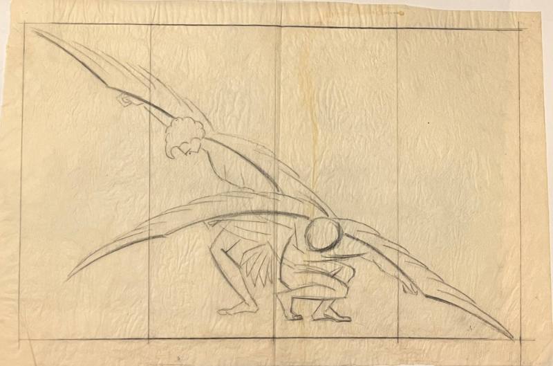 Untitled (Sketch for La Fonda Hotel)