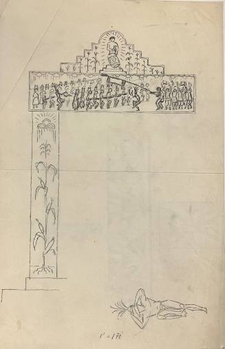 Untitled (Sketch for La Fonda Hotel)