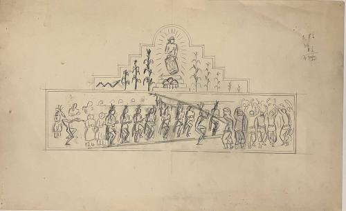 Untitled (Sketch for La Fonda Hotel)