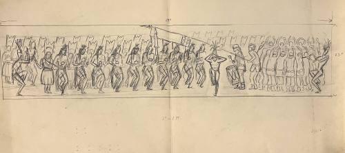 Untitled (Sketch for La Fonda Hotel)