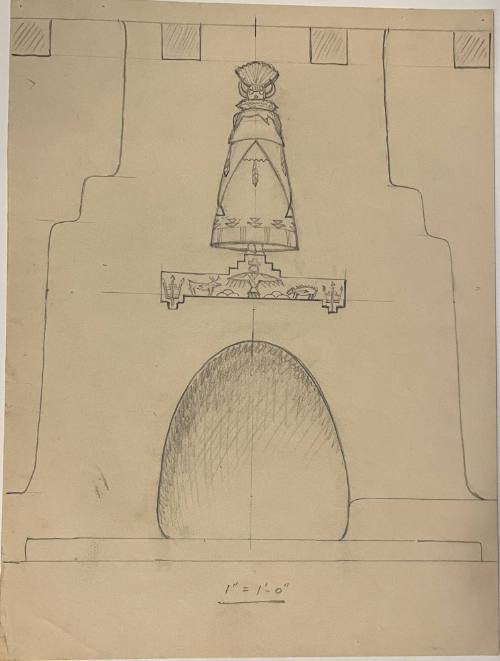 Untitled (Sketch for La Fonda Hotel)