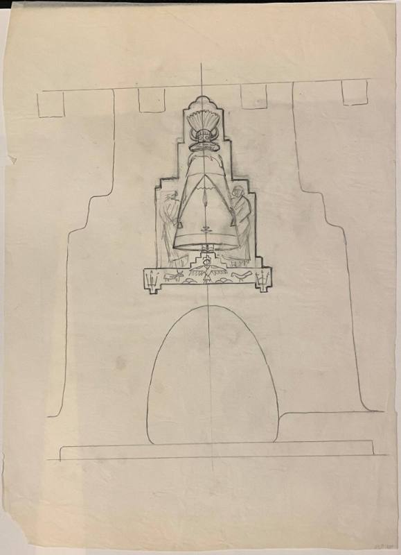 Untitled (Sketch for La Fonda Hotel)