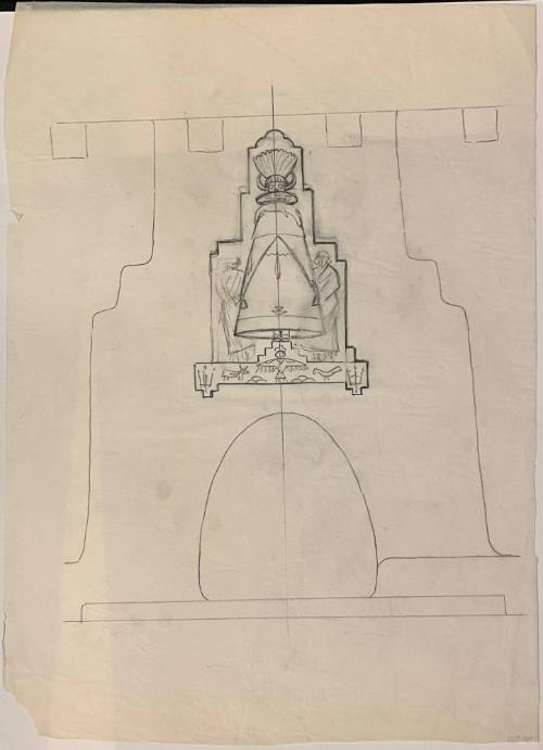 Untitled (Sketch for La Fonda Hotel)