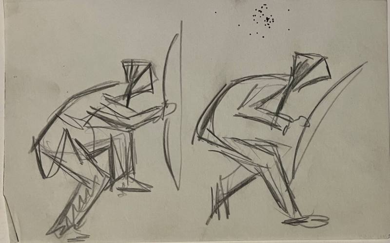 Untitled Sketch for La Fonda Hotel