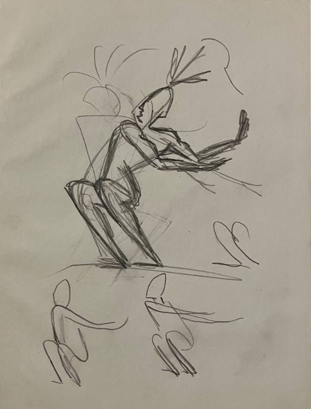 Untitled Sketch for La Fonda Hotel