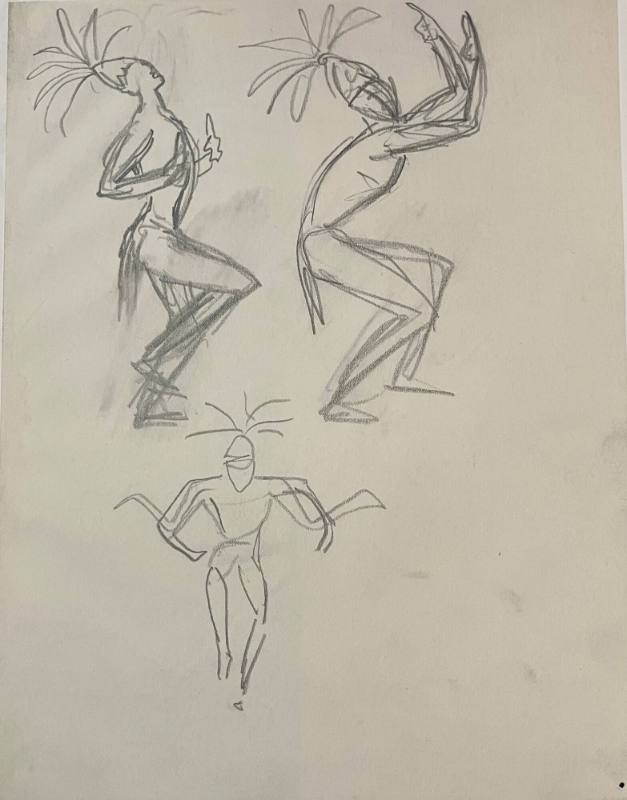 Untitled Sketch for La Fonda Hotel