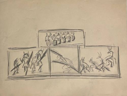 Untitled Sketch for La Fonda Hotel